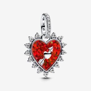 Spinable Arrow Heart Dangle Charm